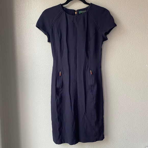 Lauren Ralph Lauren Dresses & Skirts - Lauren Ralph Lauren Navy Blue Sheath Dress, Size Small